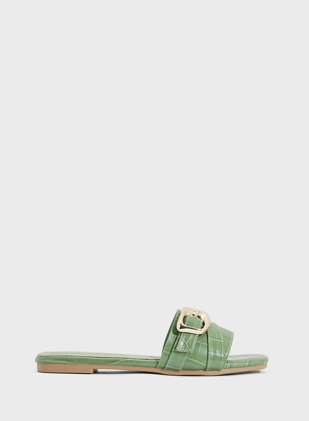 Elegant Green Buckled Slide - Style No: 5328 87 - Image 1
