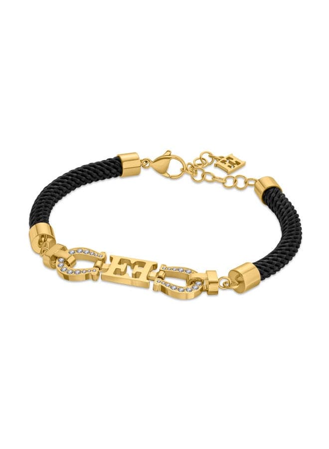 ESCADA Zoe Black Silk Cord Bracelet with Crystal Charms - Image 1