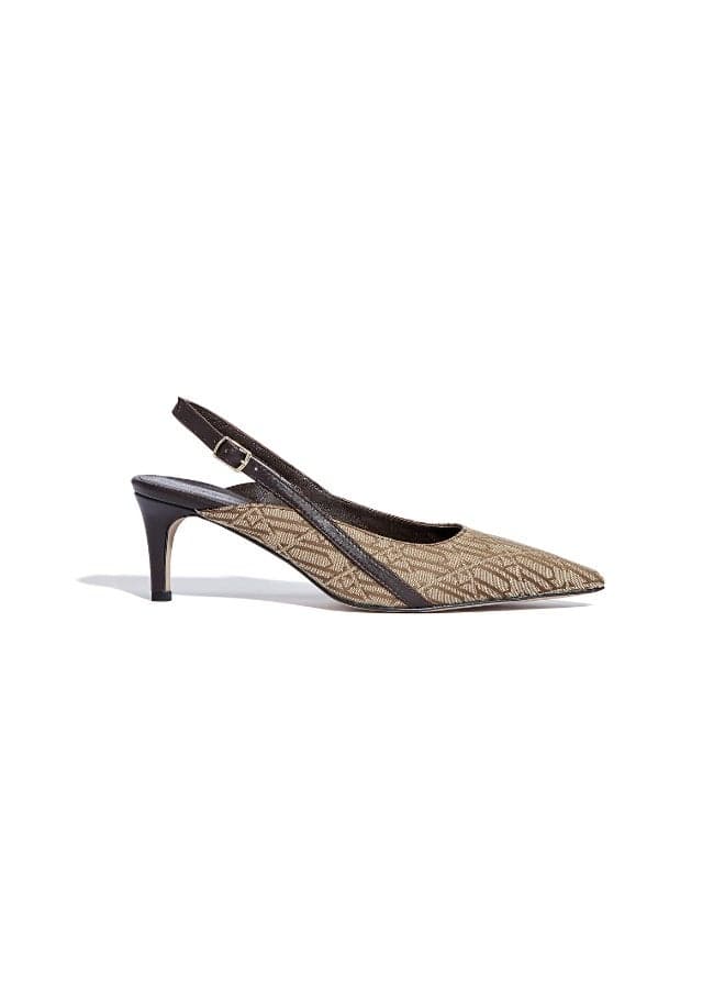 Monogram Collection Slingback Jacquard Heels - Image 1