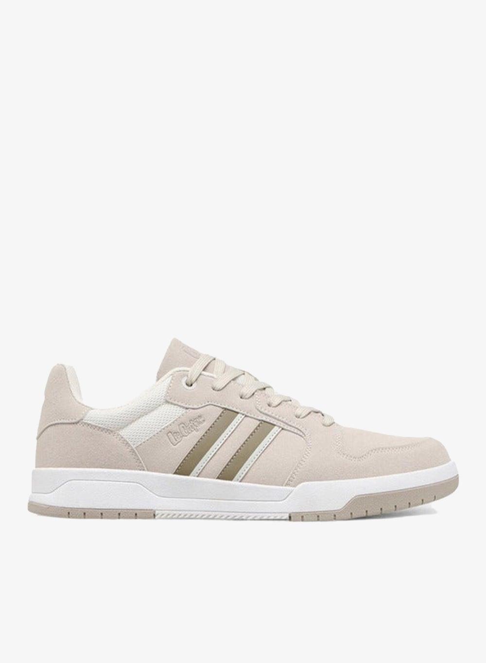 Wat24157 Men's Elegant Beige Panelled Low-Top Sneakers - Image 1