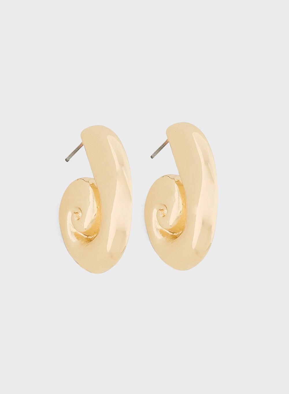 Ginger Spiral Elegance Hoop Earrings for Sophisticated Style - Image 1