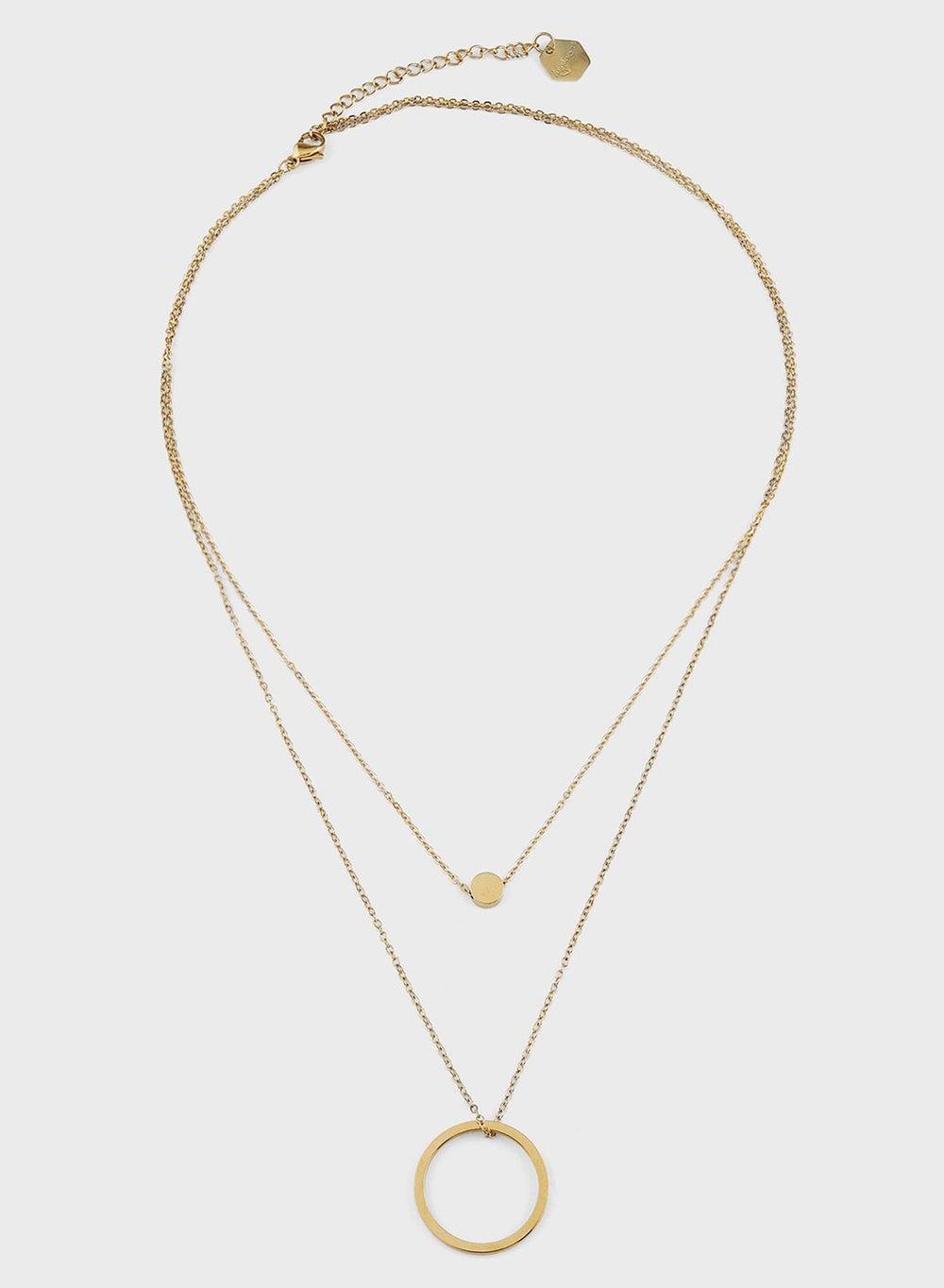 Lady Mauve Lyra Double Circle Pendant – Elegant Sparkle - Image 1