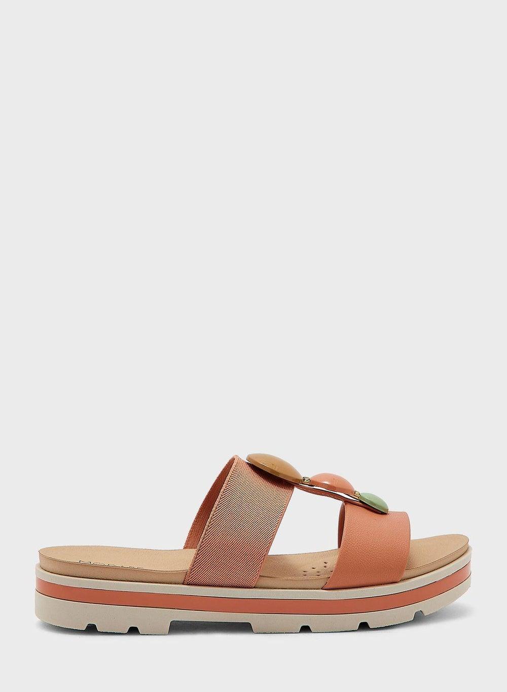 Elegant Flat Sandals for Women – Brazil's Peach Comfort Slides - Image 1