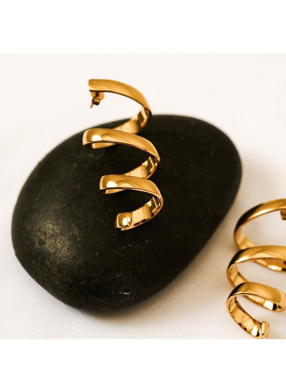 Noya Sylvie Twisted Gold Earrings - Elegance in Motion - Image 1