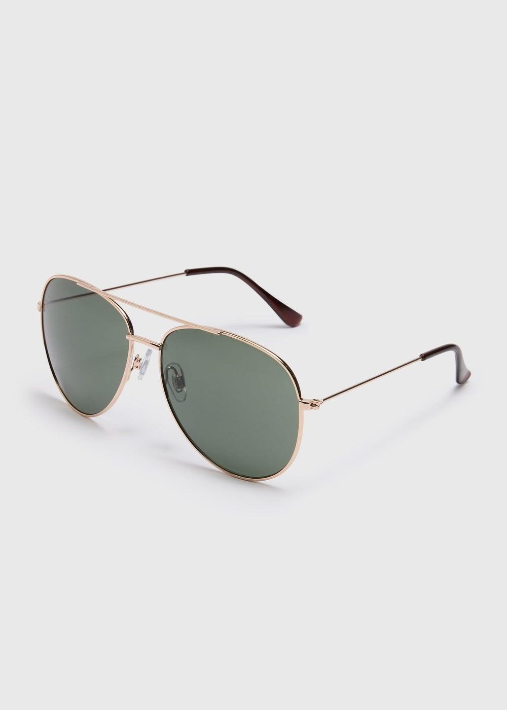 Matalan Gold Elegance: Men's Classic Aviator Sunglasses - Image 1