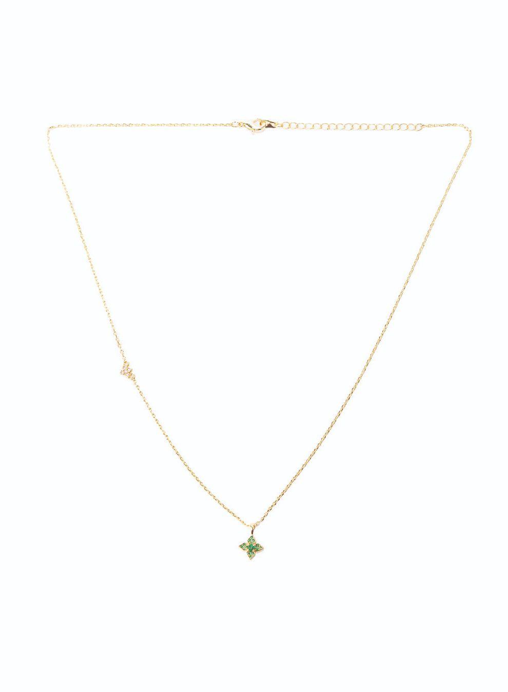 AMICA Lucky Four Floral Pendant Necklace in Yellow Gold - Image 1