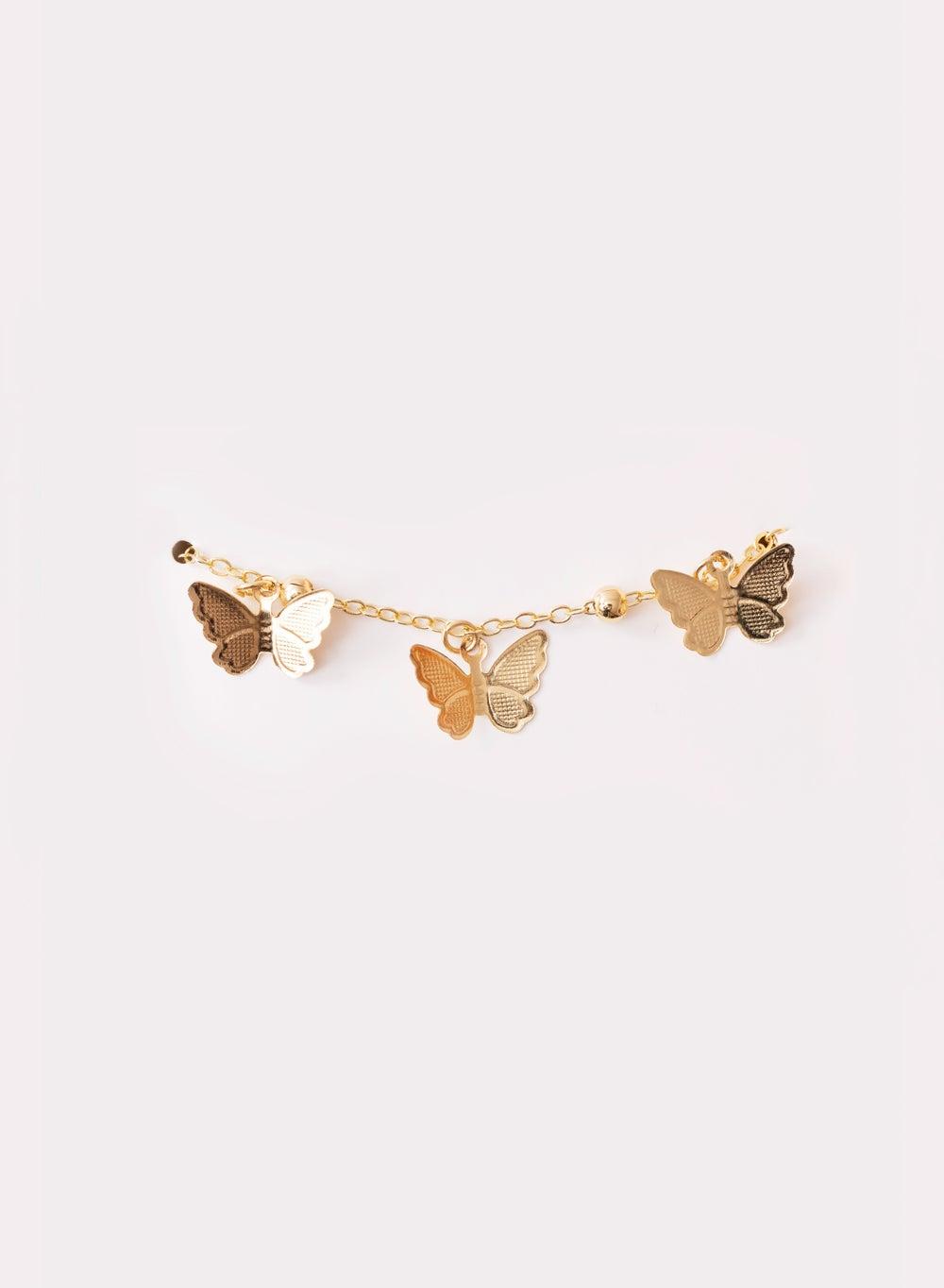 AMICA Butterfly Charm Anklet - Golden Glow - Image 1