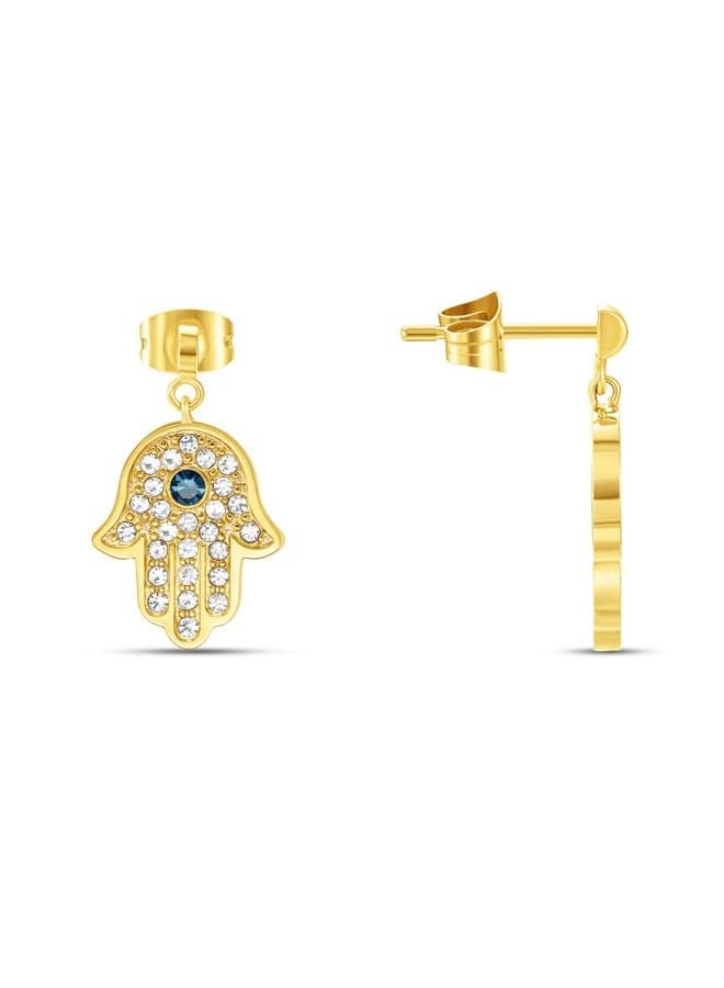 POLICE Vision Gold-Plated Crystal Earrings for Women - Image 1