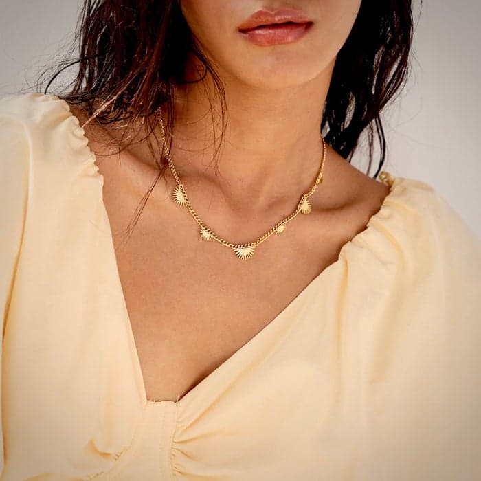 Noya Batur 18K Gold-Plated Sunrise Motif Necklace - Image 1