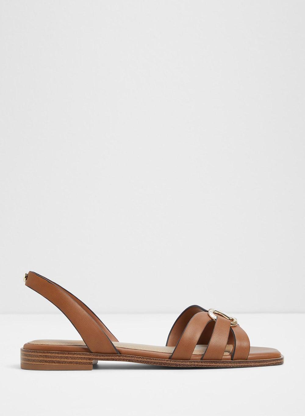 Nydirarin210 Elegant Medium Brown Flat Sandals for Women - Image 1