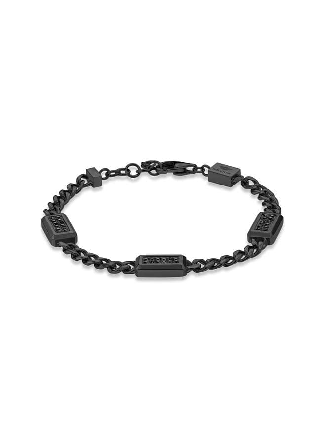 POLICE 180 Jet: Black Ion-Plated Crystal Link Bracelet - Image 1