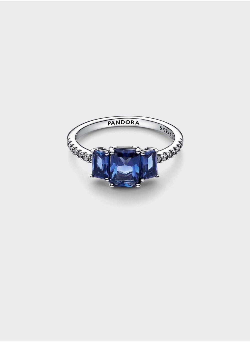 PANDORA Sterling Silver Blue Crystal Sparkle Ring - Image 1