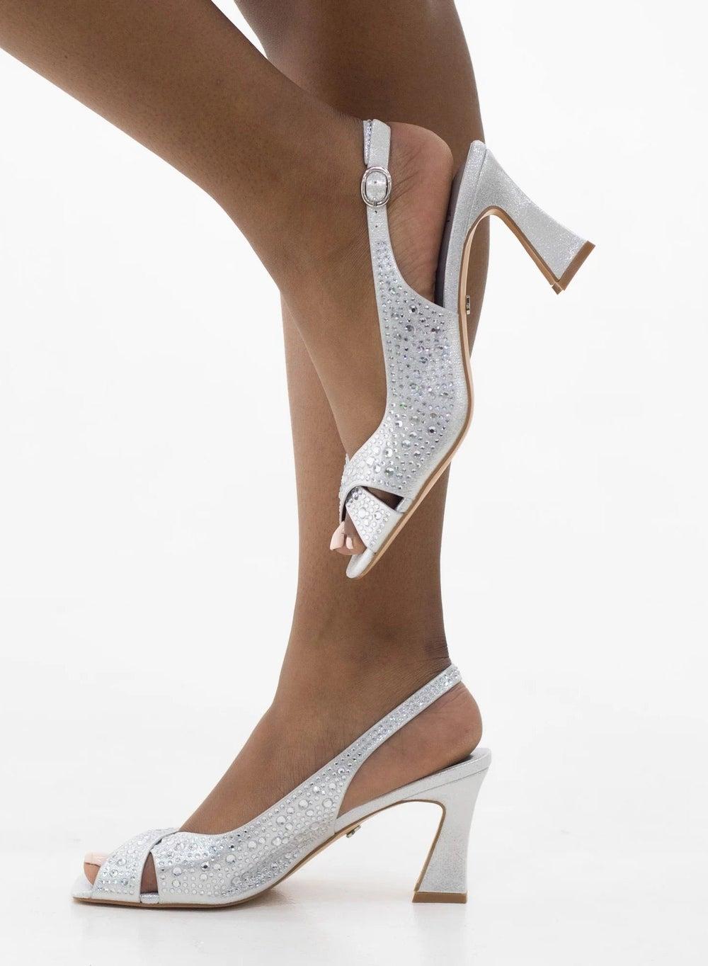 Elegant Diamond-Encrusted Slingback Heels 7.5 CM - Image 1