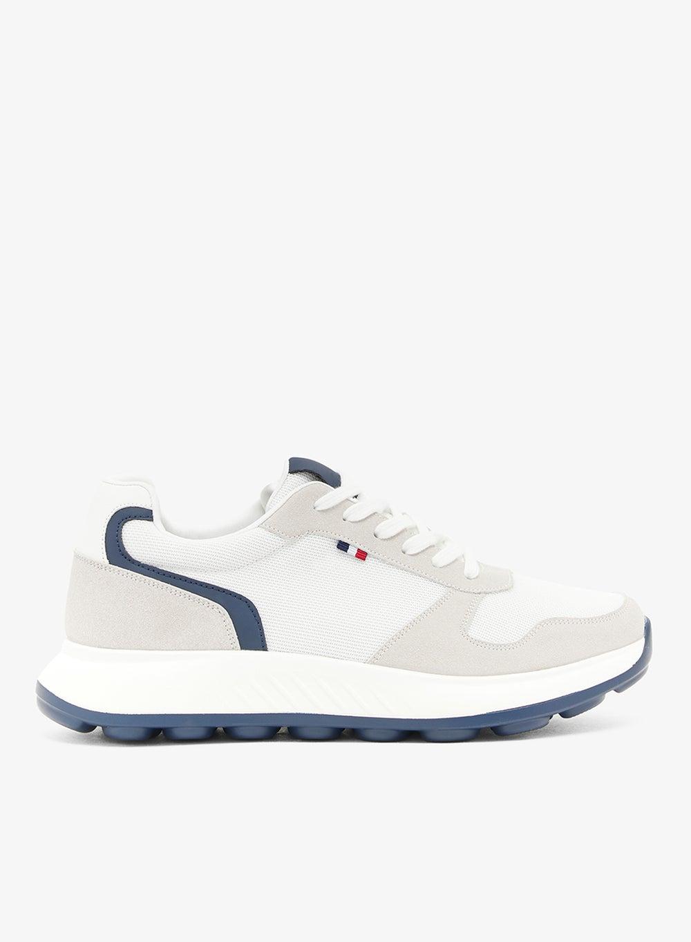 SF2537 Elegant Low-Top White Sneakers with Webbing Loop Detail - Image 1