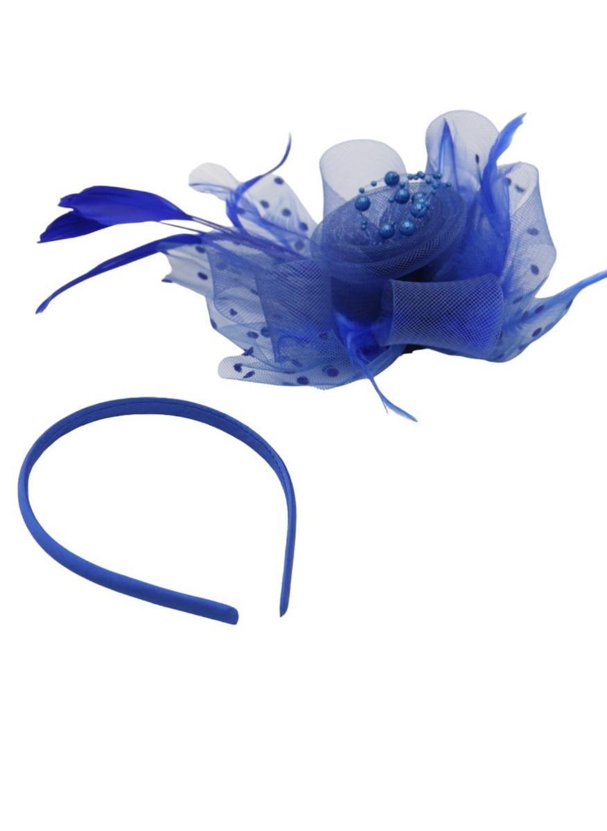 Ddaniela Monalisa Royal Blue Fascinator - Women's Tea Party Elegance - Image 1