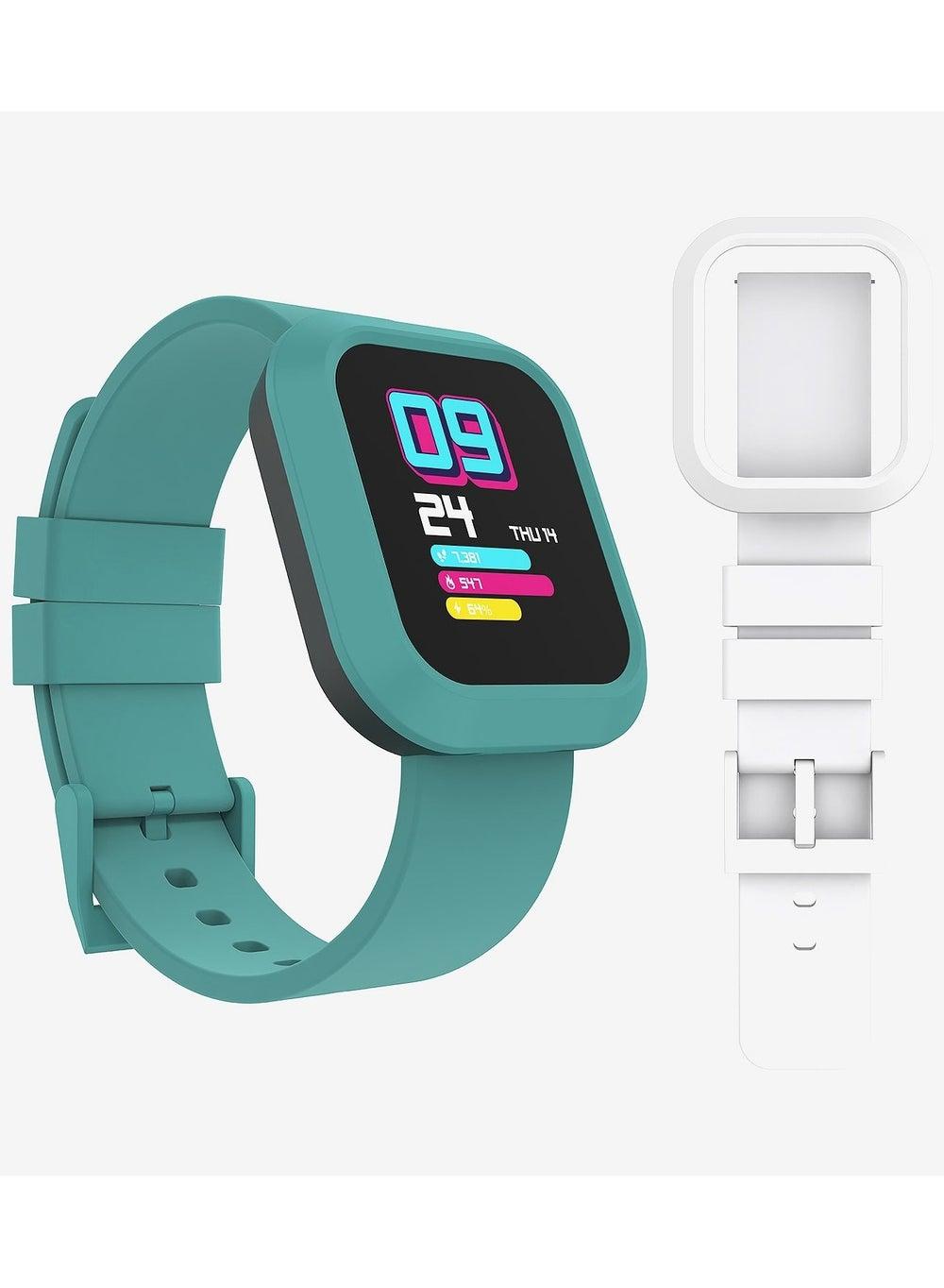iTouch Flex Watch TF404A-ON1: Unisex, Green/White, Interchangeable Strap - Image 1