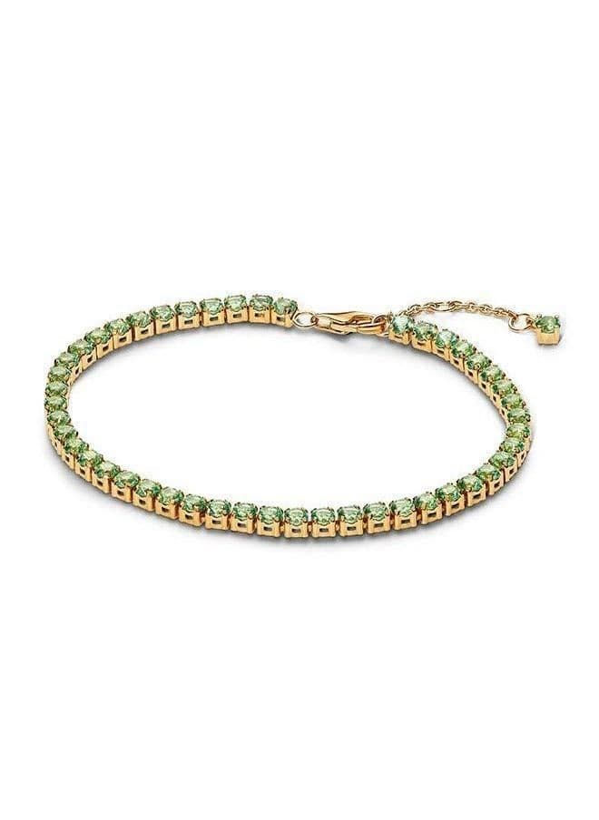 PANDORA Sparkling Green Tennis Bracelet - Radiant Elegance - Image 1