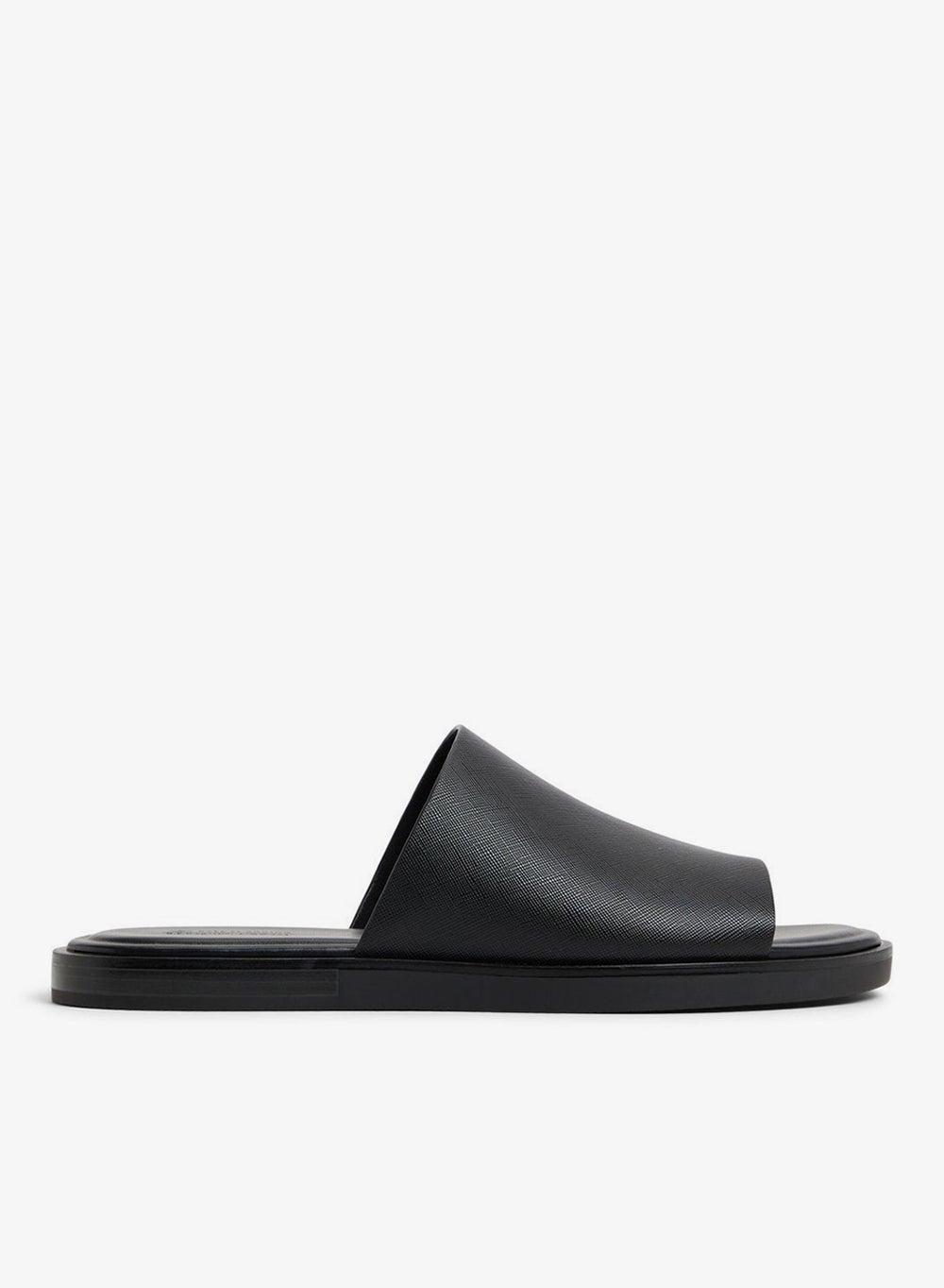 Talbot 14078610 Luxe Black Synthetic Men's Slides - Image 1