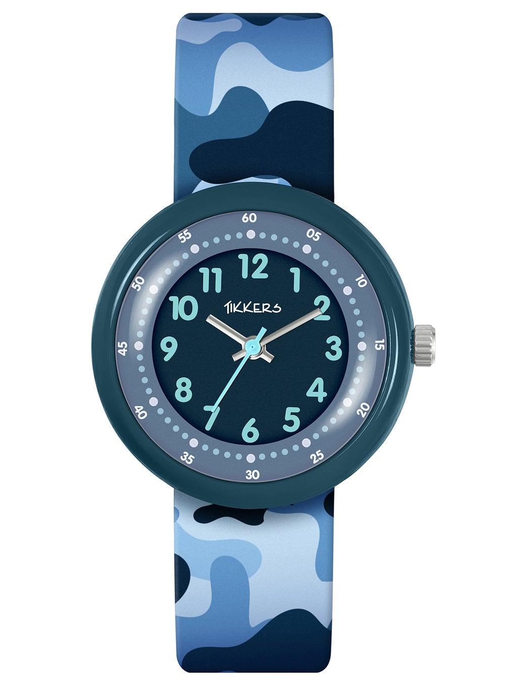 Tikkers ATK1104 Blue Camo Time Teacher Watch for Kids - Image 1
