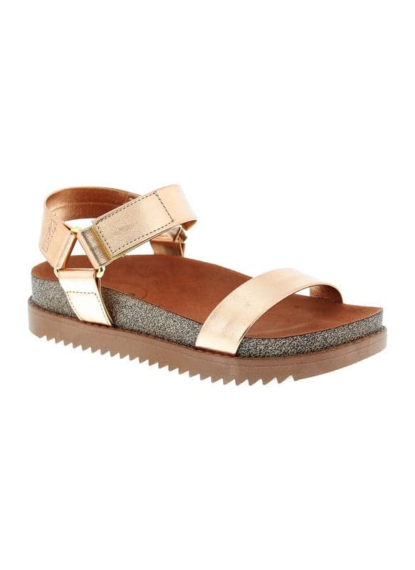 Elegant Rose Gold Sandals with Secure Sling Back Fit - Image 1