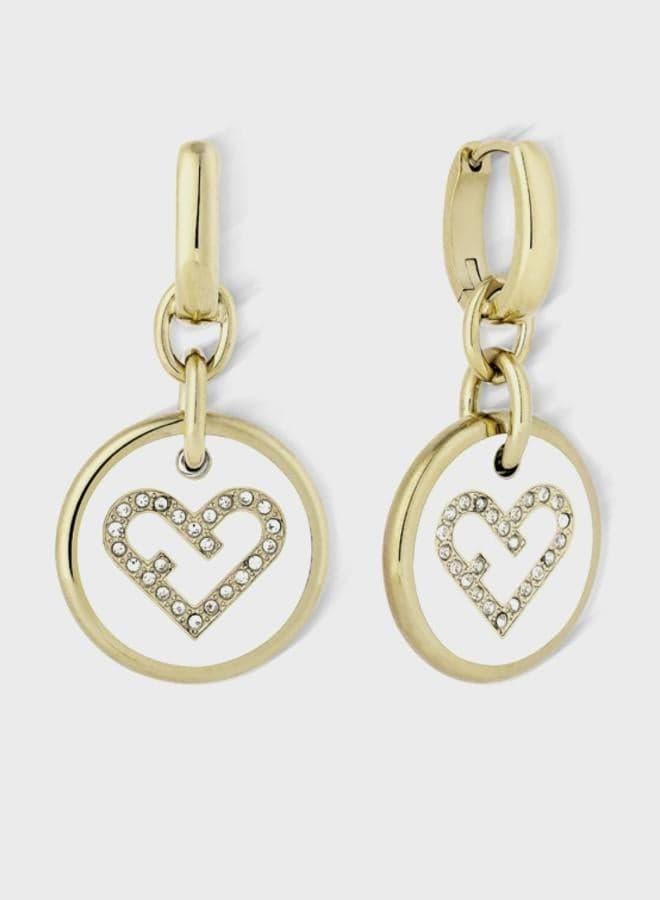 Furla Iconic Horse and Carriage Gold-Tone Heart Earrings - Image 1
