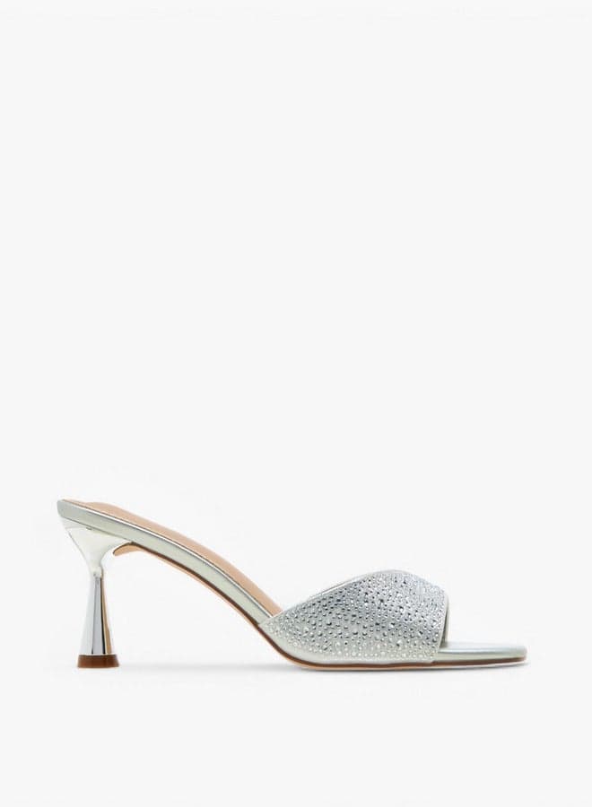 Elegant Silver Flared Heel Sandals Model 136 32Silver - Image 1
