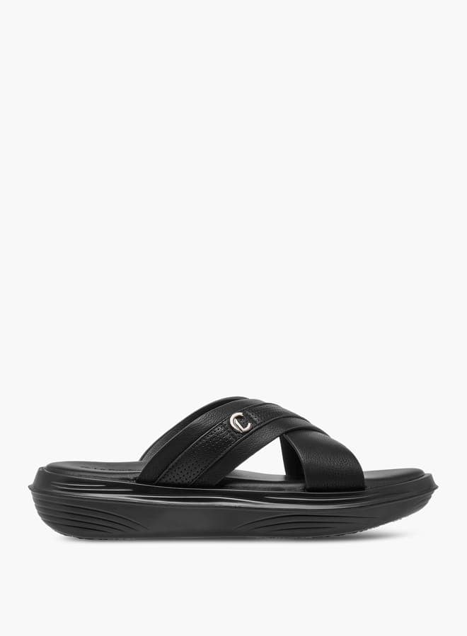 Anax 02Black Men's Elegant Textured Arabian Sandals - Image 1