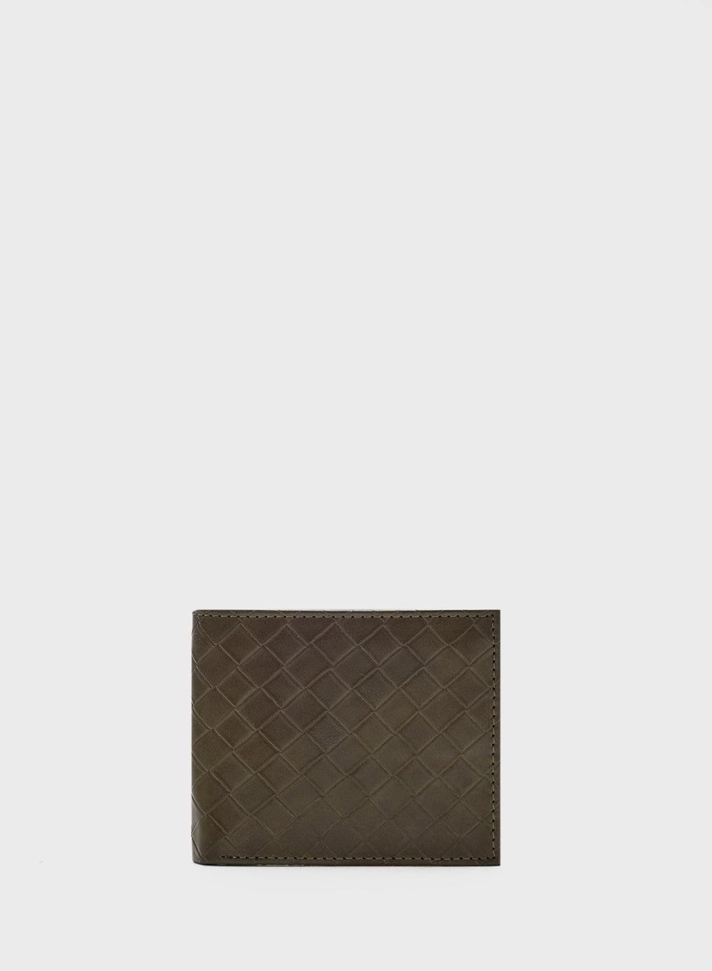 Robert Wood Bi-Fold Men's Wallet with Elegant Weave Texture - Image 1