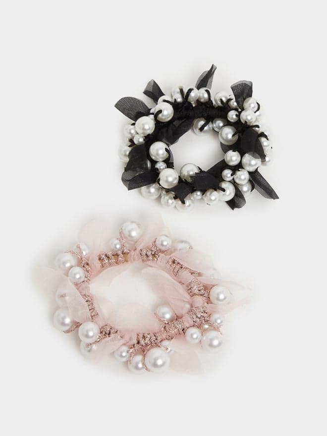 Elegant Duo Faux Pearl Hair Ties - Style & Grace - Image 1
