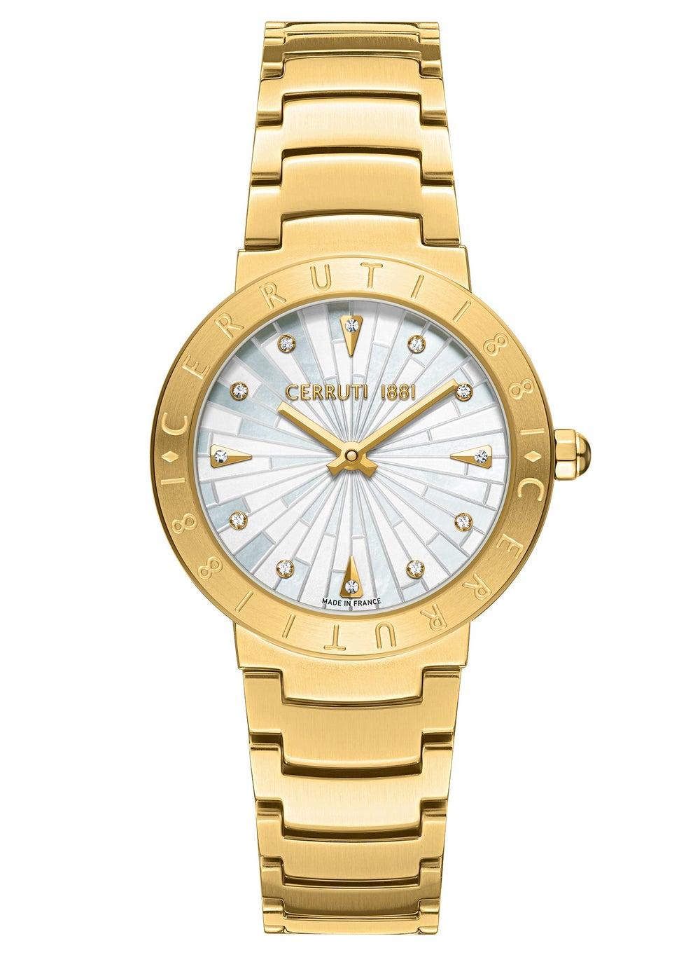 CERRUTI 1881 Filiano Gold-Plated Women's Watch with Swarovski Crystals - Image 1
