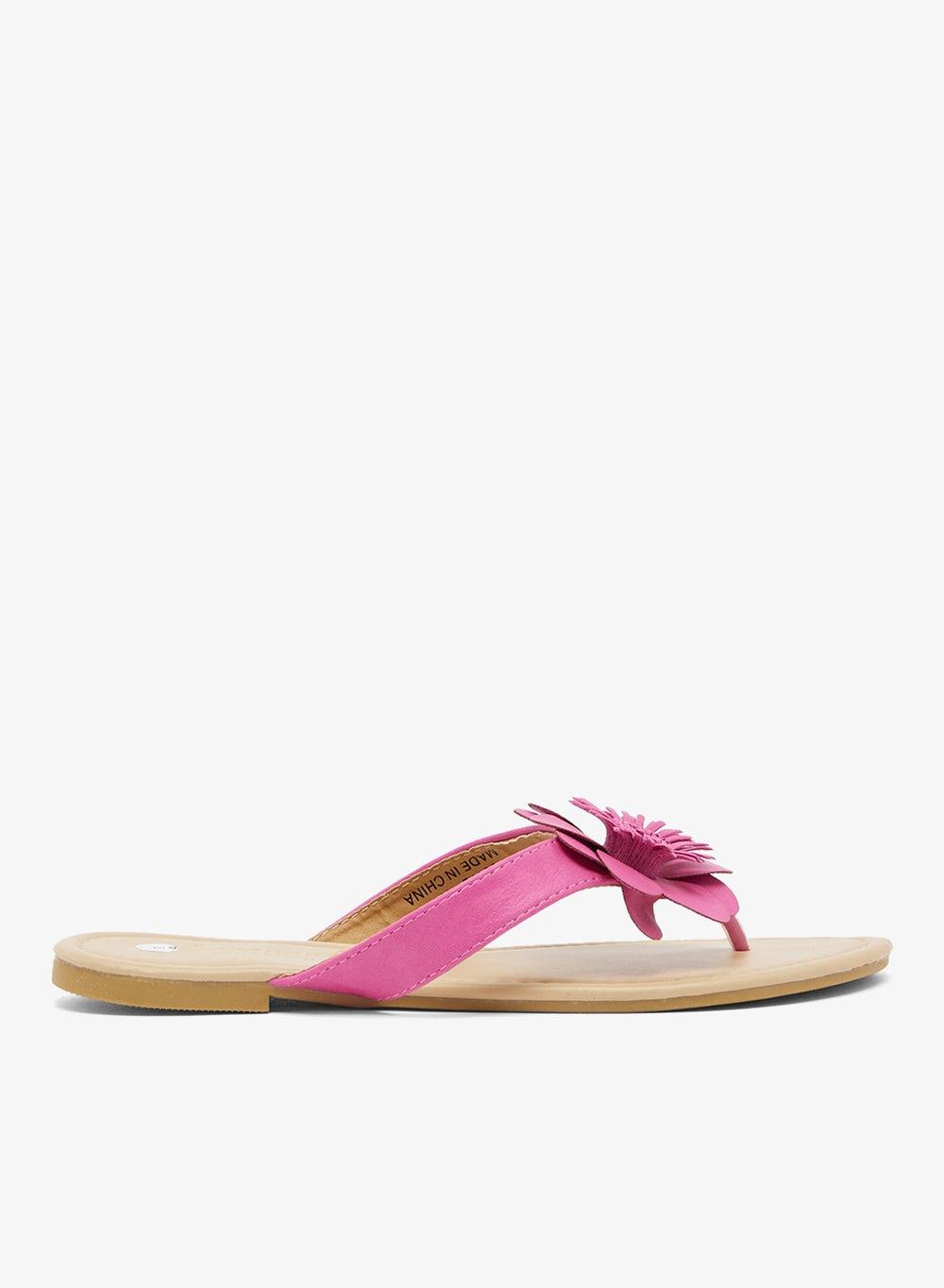 Fuschia Flat Thong Sandal for Elegant Summer Style - Image 1