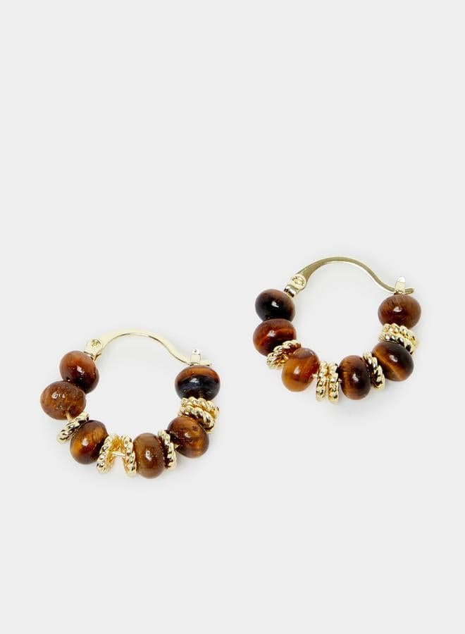 Styli  Beaded Hoop Earrings - Elegance Redefined - Image 1