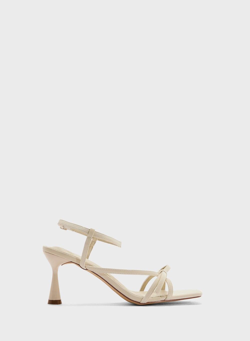 Elegant White Bow-Adorned Heeled Sandal - Style No: 136 30 - Image 1