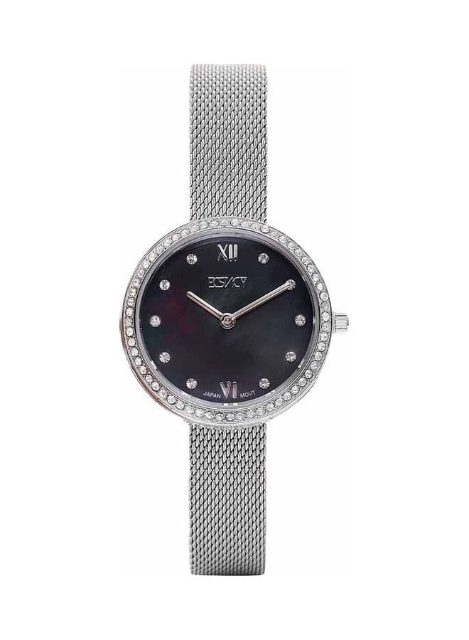 ECSTACY E20506-SMSMB: Silver Mesh Strap Women's Quartz Watch - Image 1
