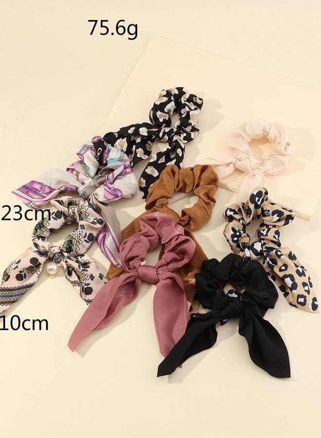 Elegant Multi-Color Take Two Set of 8 Bow Hair Ties - Image 1