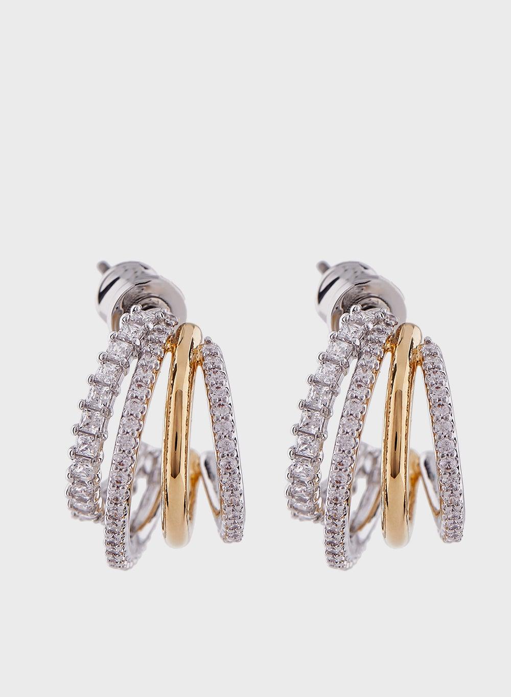 Swarovski Zirconia Hyperbola Hoop Earrings for Women - Image 1