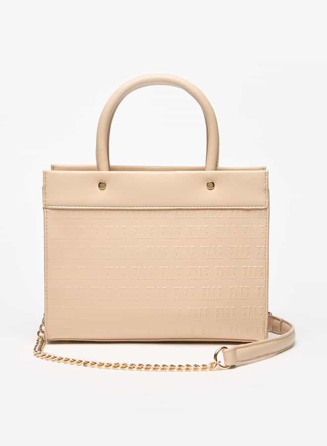 ELLE Monogram Embossed Tote: Elegance Meets Functionality - Image 1