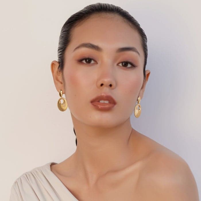 Noya Anya 18K Gold Plated Drop Earrings for Women - Image 1