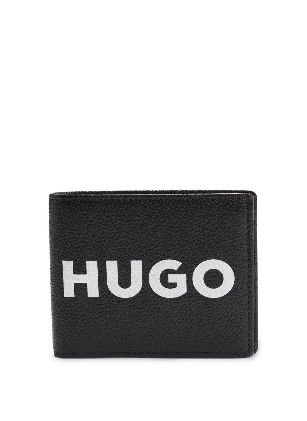 HUGO Men's Grained-Leather Wallet with Distinctive Logo - Image 1