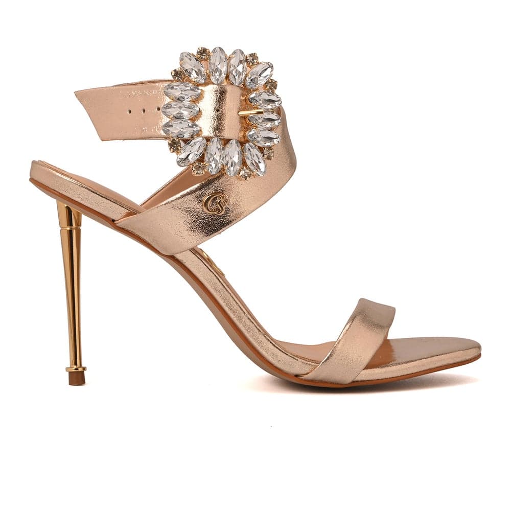 Golden Buckle Sandal: Elegant Heels from Brazil - Image 1