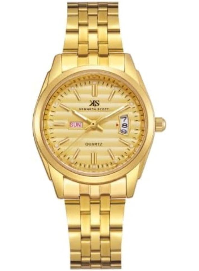 KENNETH SCOTT K23554-GBGC Elegant Gold Alloy Watch - 28mm - Image 1