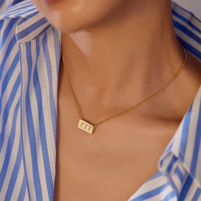 Noya Athena Fortune 777 Gold Pendant - Empowerment Elegance - Image 1