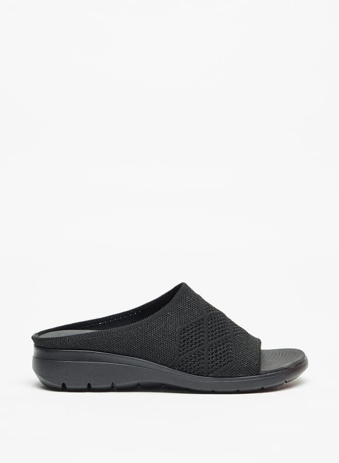 Bza21219 30Black Textured Mule Sandals for Women - Image 1