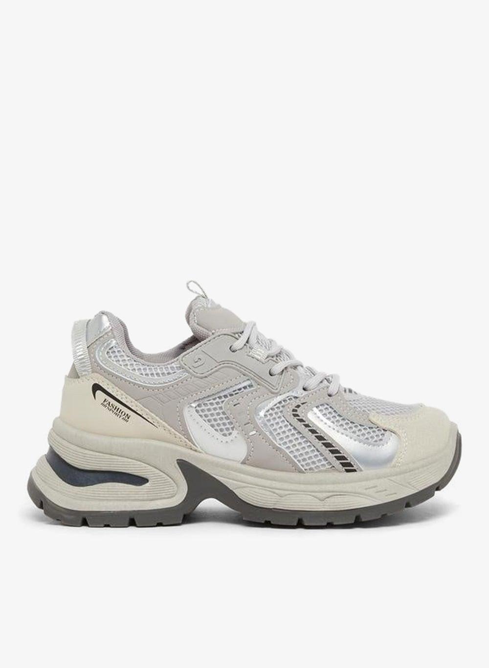 Styli Metallic Panel Lace-Up Chunky Sneakers - Image 1