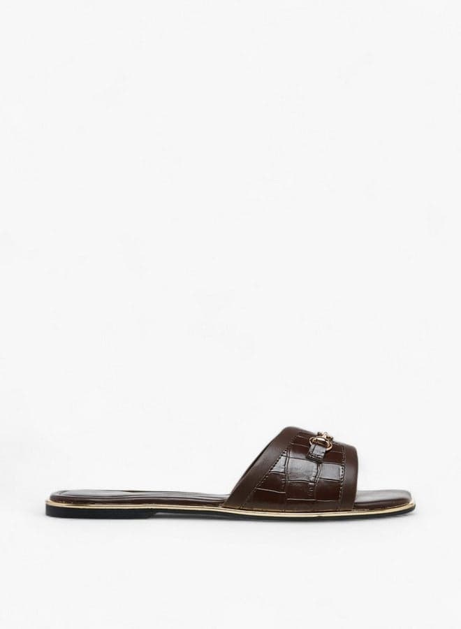 Chic Rjlj151 1 Metal-Accented Slip-On Flat Sandals - Image 1