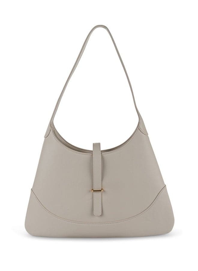 Vincci Beige Elegance: Chic Solid Shoulder Bag for Women - Image 1