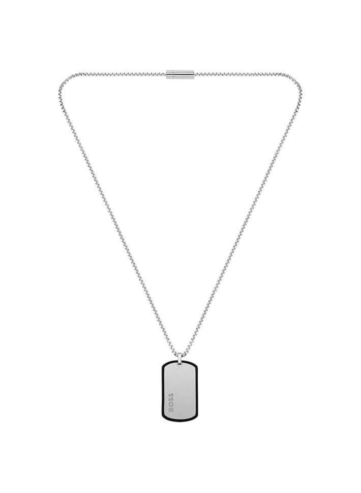 BOSS Women's ID Tag Pendant Necklace - Dual Finishes - Image 1