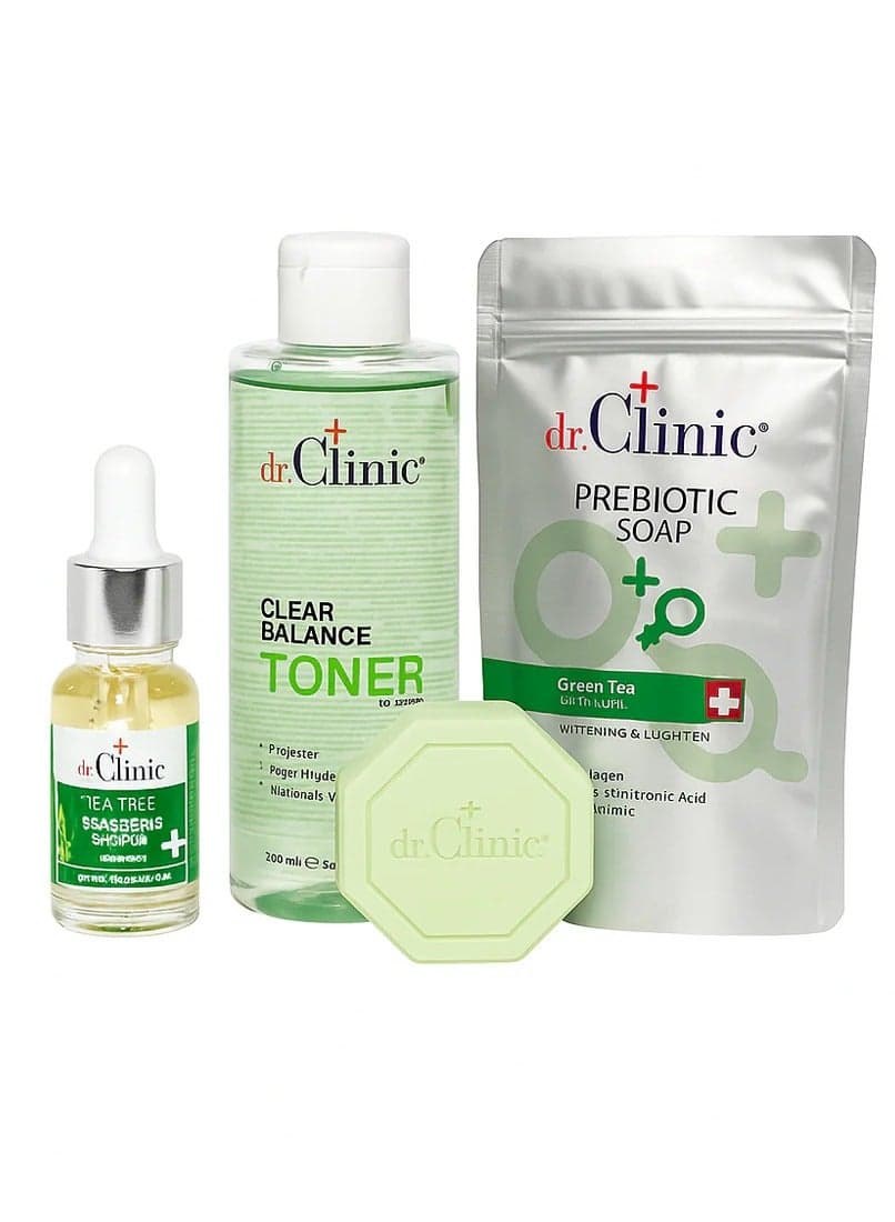 Dr. Clinic Acne Armor Tea Tree & Prebiotic Skincare Ensemble - Image 1