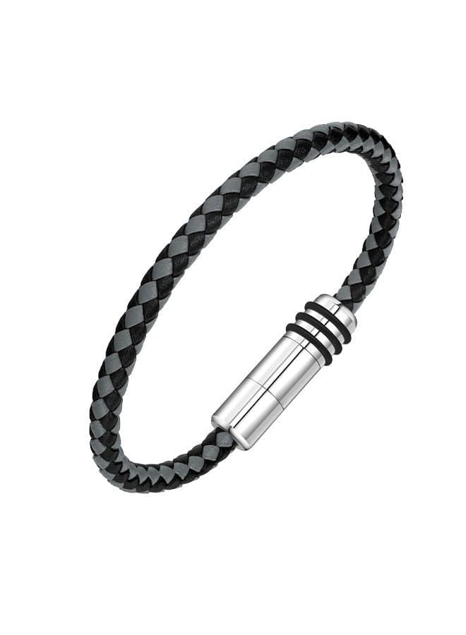 POLICE PEAGB2211545 Gear Leather & Steel Bracelet for Men - Image 1