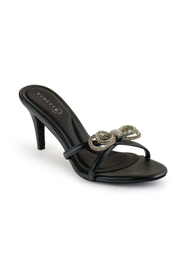 Elegant Vi20400762 Black Mid Heel Sandals for Women - Image 1